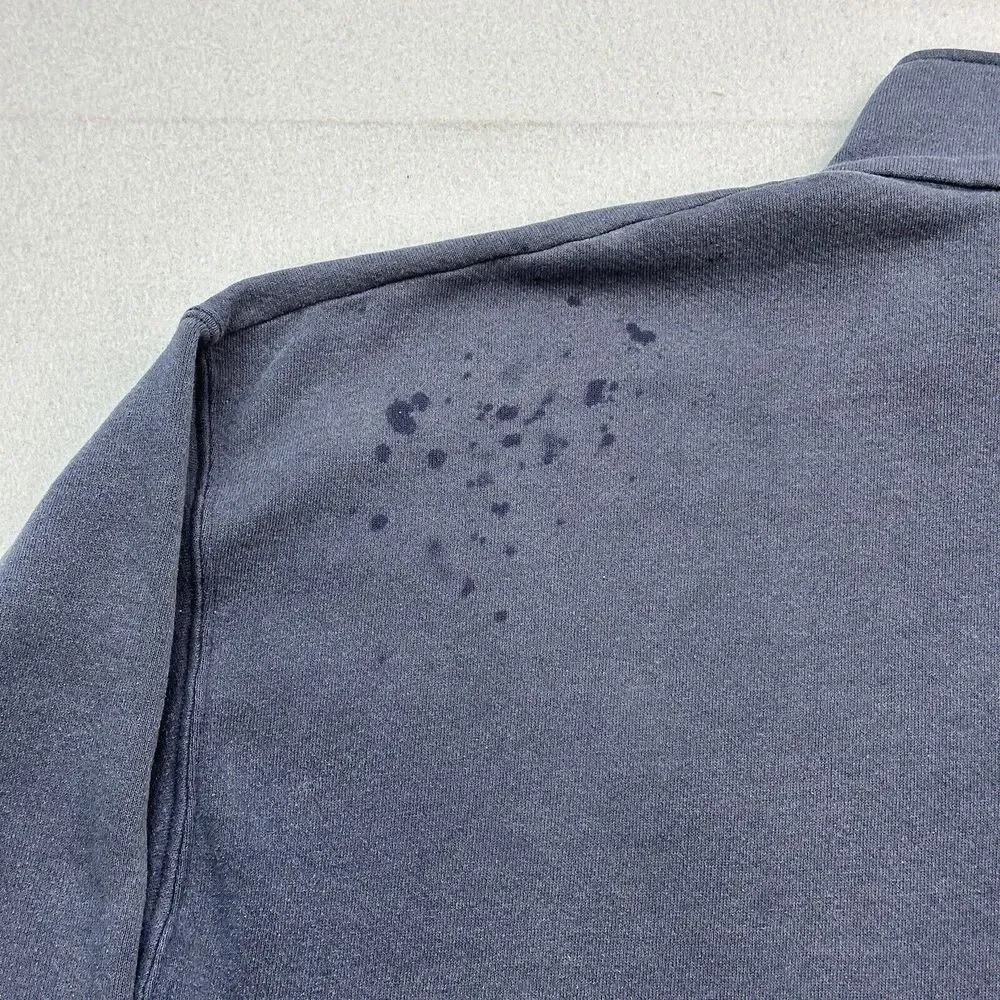 Vintage Lee Heavyweight Sweater Mens 2XL Blue 1/4 Zip Pullover Microsoft